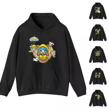 Толстовки для девочек-подростков с длинным рукавом и принтом букв, пуловер с симпатичным капюшоном L бежевый