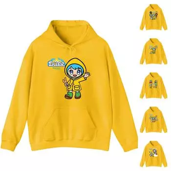 Толстовки для девочек-подростков с длинным рукавом и принтом букв, пуловер с симпатичным капюшоном XXXL золотой