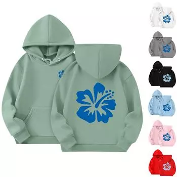 Толстовки для девочек-подростков с длинным рукавом и принтом букв, повседневные графические толстовки с капюшоном, пуловер с завязками, симпатичная толстовка большого размера 150