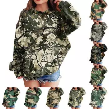 Толстовки для девочек-подростков, толстовки с длинным рукавом, пуловер с завязками, симпатичная толстовка большого размера 100 армия зеленый