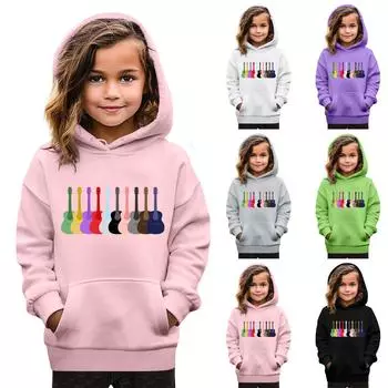 Толстовки для девочек-подростков, толстовки с длинным рукавом, пуловер с завязками, симпатичная толстовка большого размера 140 чёрный