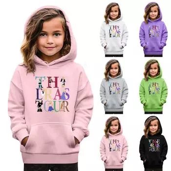 Толстовки для девочек-подростков, толстовки с длинным рукавом, пуловер с завязками, симпатичная толстовка большого размера 130 розовый