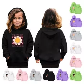 Толстовки для девочек-подростков, толстовки с длинным рукавом, пуловер с завязками, симпатичная толстовка большого размера 150