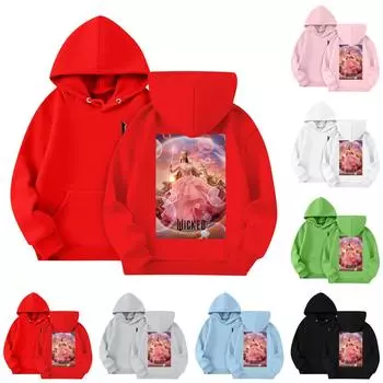 Толстовки для девочек-подростков, толстовки с длинным рукавом, пуловер на шнурке, симпатичная толстовка большого размера 3-14 лет 120 чёрный