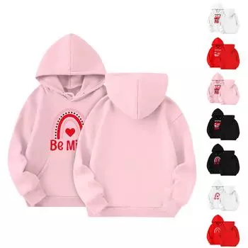 Толстовки для девочек-подростков, толстовки с длинным рукавом, пуловер с завязками, симпатичная толстовка большого размера 150 киноварь