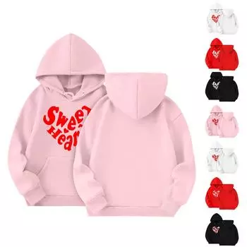 Толстовки для девочек-подростков, толстовки с длинным рукавом, пуловер с завязками, симпатичная толстовка большого размера 150