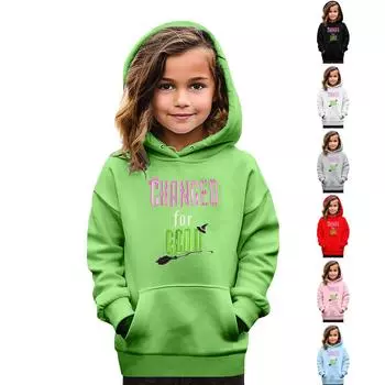 Толстовки для девочек-подростков, толстовки с длинным рукавом, пуловер на шнурке, симпатичная толстовка большого размера 3-14 лет 160 чёрный