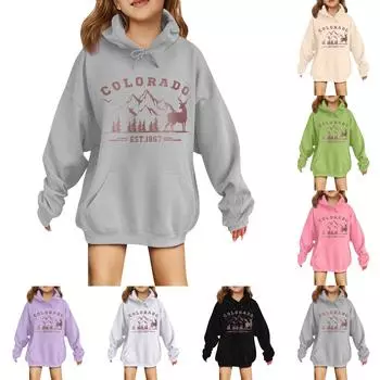 Толстовки для девочек-подростков, толстовки с длинным рукавом, пуловер с завязками, симпатичная толстовка большого размера 140 белый