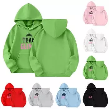 Толстовки для девочек-подростков, толстовки с длинным рукавом, пуловер на шнурке, симпатичная толстовка большого размера 3-14 лет 110 чёрный