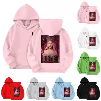 Толстовки для девочек-подростков, толстовки с длинным рукавом, пуловер на шнурке, симпатичная толстовка большого размера 3-14 лет 110 чёрный