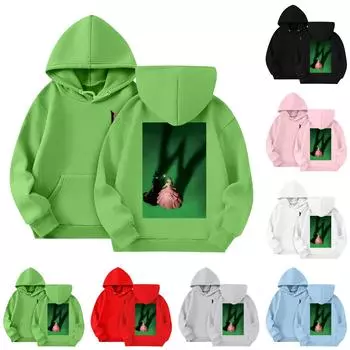 Толстовки для девочек-подростков, толстовки с длинным рукавом, пуловер на шнурке, симпатичная толстовка большого размера 3-14 лет 110 чёрный