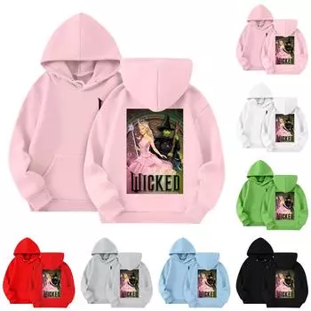 Толстовки для девочек-подростков, толстовки с длинным рукавом, пуловер на шнурке, симпатичная толстовка большого размера 3-14 лет 110 чёрный