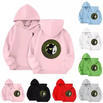 Толстовки для девочек-подростков, толстовки с длинным рукавом, пуловер на шнурке, симпатичная толстовка большого размера 3-14 лет 110 чёрный