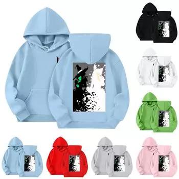 Толстовки для девочек-подростков, толстовки с длинным рукавом, пуловер на шнурке, симпатичная толстовка большого размера 3-14 лет 110 чёрный