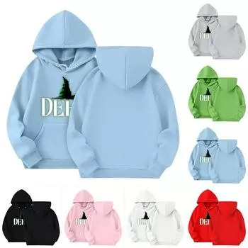 Толстовки для девочек-подростков, толстовки с длинным рукавом, пуловер на шнурке, симпатичная толстовка большого размера 3-14 лет 110 чёрный