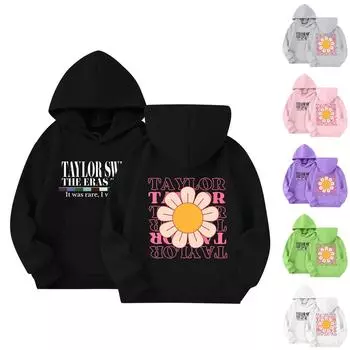 Толстовки для девочек-подростков, толстовки с длинным рукавом, пуловер с завязками, симпатичная толстовка большого размера 110 чёрный