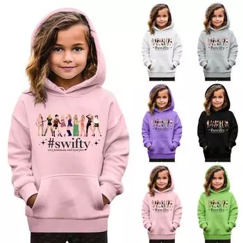 Толстовки для девочек-подростков, толстовки с длинным рукавом, пуловер с завязками, симпатичная толстовка большого размера 110 чёрный