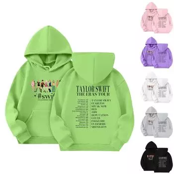 Толстовки для девочек-подростков, толстовки с длинным рукавом, пуловер с завязками, симпатичная толстовка большого размера 130 чёрный