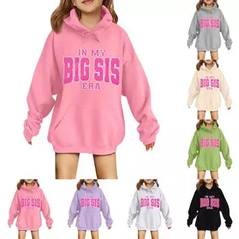 Толстовки для девочек-подростков, толстовки с длинным рукавом, пуловер с завязками, симпатичная толстовка большого размера 110 бежевый