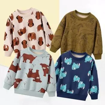 Толстовки для мальчиков, хлопковые топы, верхняя одежда, повседневная одежда для весны и осени, детский подарок, подростковая детская одежда с круглым вырезом, модная одежда 110 темно-синий