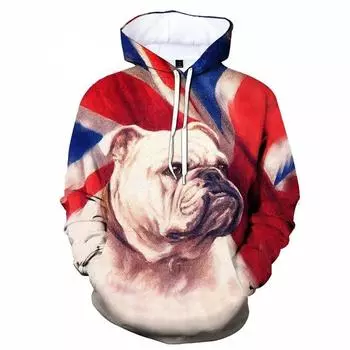 Толстовки для мужчин и женщин, крутая собака-бульдог, модные толстовки с 3D принтом в стиле Харадзюку, пуловер с длинными рукавами, большой размер Y2k, детская толстовка с капюшоном