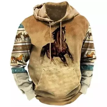 Толстовки для мужчин Y2k Golf Camping Casual cowboy Long Sleeve Autumn Fashion Hooded 3D Printed Loose Oversize S