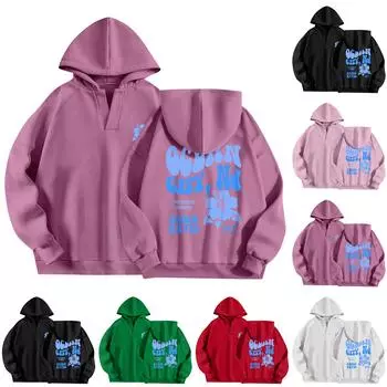 Толстовки для женщин, осенняя мода, повседневное искусство, цветы, буквенный рисунок, топы с v-образным вырезом, свободные блузки с длинными рукавами XL зелёный