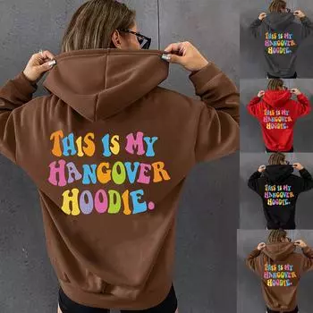 Толстовки для женщин, пуловеры, женские толстовки с капюшоном и длинными рукавами, пуловеры с буквенным принтом, топы, удобные рубашки, блузки L