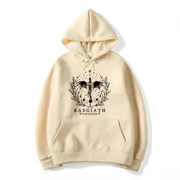 Толстовки Fourth Wing Hoodie Basgiath War College Hoodie Fantasy Reader Sweater Vintage Long Sleeve Hooded Sweatshirt Bookish Gift Hoodie S чёрный