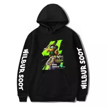 Толстовки FragPunk с капюшоном, осенние, с длинным рукавом, унисекс, пуловеры Harajuku, уличная одежда, одежда с героями мультфильмов, свитшоты XS чёрный