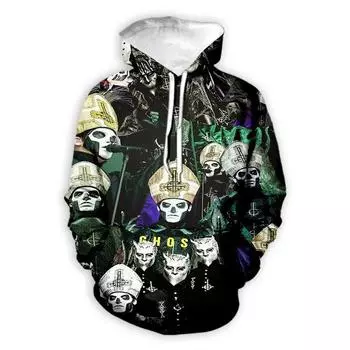 Толстовки Ghost Band 3D Print Толстовки Мужские Женские Унисекс С Капюшоном Большие Толстовки Модные Детские Пуловеры Толстовки Спортивные Костюмы S