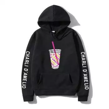 Толстовки Harajuku Ice Coffee Splatter, толстовки унисекс, японская уличная одежда, толстовка с капюшоном Charli DAmelio, пуловер, костюм унисекс, спортивный костюм 2XL