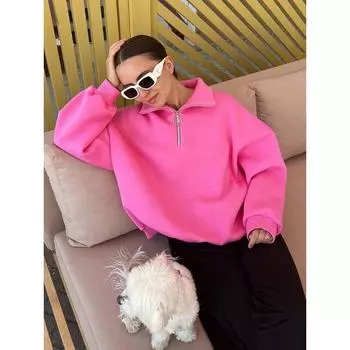 Толстовки и свитшоты большого размера для женщин, осень-зима, плотный теплый флисовый свитшот, уличная одежда для девочек, свободные пуловеры S темно-синий