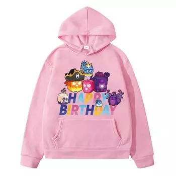 Толстовки Kawaii New Game Blox Fruits для мальчиков Флисовая толстовка y2k sudadera свитер Осенняя толстовка с капюшоном в стиле аниме Куртка детская одежда для девочек 130 чёрный