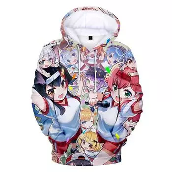Толстовки Kawaii Shirakami Fubuki для девочек и мальчиков, детские толстовки с героями мультфильмов Shirakami Fubuki, одежда для мужчин и женщин, толстовки для косплея в стиле аниме S