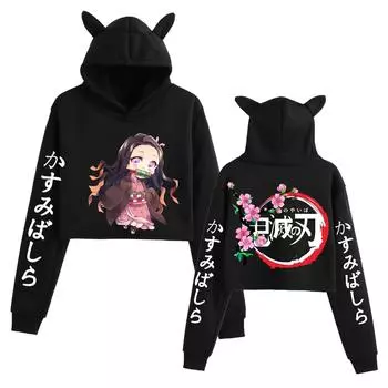 Толстовки Kimetsu No Yaiba Demon Slayer с принтом в стиле аниме Kamado Nezuko Harajuku Hoodie Unisex Y2k Clothing Sudadera XXL белый