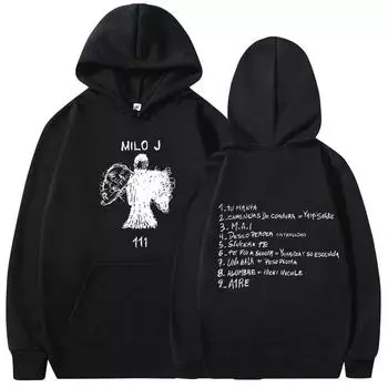 Толстовки Milo J 111 Album Merch Толстовки с капюшоном для женщин, унисекс, мода, хип-хоп, винтаж, длинные рукава, свитера, фанаты, подарок, уличная одежда L бежевый