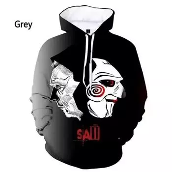 Толстовки мужские с капюшоном с 3D-принтом Billy Is A Puppet - Saw Horror Movie Scary Character Jigsaw Killer Sweatshirt Casual Pullovers Hooded S