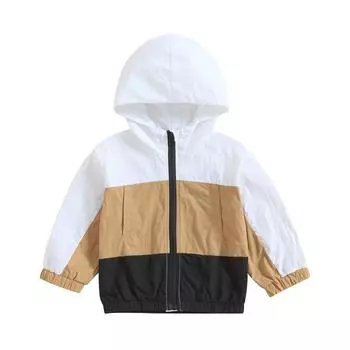 Толстовки на молнии для мальчиков 12 месяцев, 18 месяцев, 24 месяцев, 3 года, 4 лет, 5 лет, куртка контрастного цвета, пальто с капюшоном и длинными рукавами, осень-зима, детская одежда, верхняя одежда 12-18 Months хаки