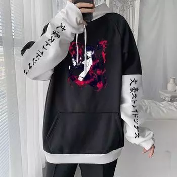 Толстовки на молнии с принтом «Бунго бродячие собаки» Ryunosuke Akutagawa, толстовки с мангой для женщин и мужчин, теплая куртка на молнии с длинными рукавами, пальто S чёрный