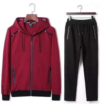 Толстовки Набор Мужской Спортивный Костюм Свободный Спортивный Костюм Спортивная Одежда Спортивная Одежда Мужские Наборы Для Бега L