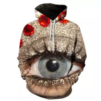 Толстовки с 3D-принтом и рисунком глазного яблока для мужчин, повседневные, с длинными рукавами, пуловеры, толстовки для детей, большие толстовки, уличная одежда S