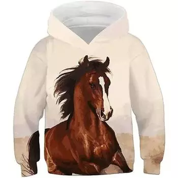 Толстовки с 3D-принтом с изображением лошадей, толстовки с длинными рукавами, детские новинки, унисекс, топы, свободные, удобные, осенне-зимние, пуловеры L