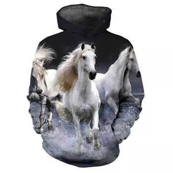 Толстовки с 3d принтом животных, Rrun Quickly, толстовки с лошадьми для мальчиков и девочек, модные толстовки с капюшоном унисекс, детское пальто с капюшоном с длинными рукавами S
