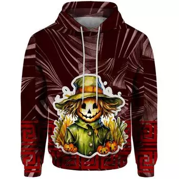 Толстовки с графическим принтом на Хэллоуин Y2k Одежда для мужчин Страшные предметы первой необходимости Толстовка с капюшоном 3D Цифровая печать Изысканный дизайн Толстовка с капюшоном для мужчин S