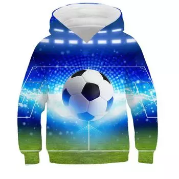 Толстовки с капюшоном 3D-принт Футбольные сетки Толстовки для мальчиков и девочек Унисекс С капюшоном Модные толстовки для детей Длинные рукава Одежда Пальто 100
