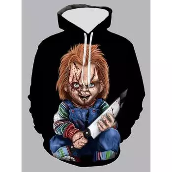 Толстовки с капюшоном Chucky 3D Printed для мужчин и женщин, модные уличные толстовки с капюшоном, детские свитера, спортивные костюмы, мужская одежда S