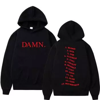 Толстовки с капюшоном Damn Rapper Kendrick Lamar Pglang Mr Morale & The Big Steppers, треклист альбома, толстовка унисекс, женская толстовка в стиле хип-хоп 2XL