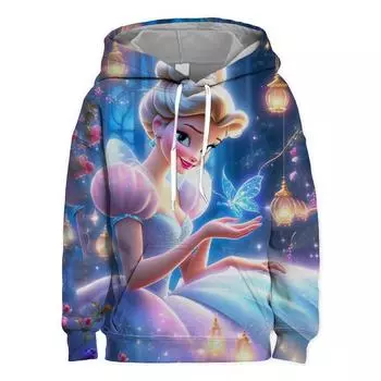 Толстовки с капюшоном для девочек из мультфильма «Холодное сердце», толстовки из хлопка 2025 года, детская одежда из мультфильма «Холодное сердце», детская одежда с капюшоном 100