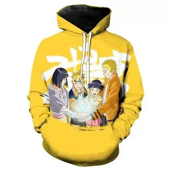 Толстовки с капюшоном для мальчиков и девочек Uzumaki Naruto Мужские толстовки с капюшоном в стиле аниме с 3D-принтом Пуловеры Новые модные мужские толстовки с капюшоном Мужская одежда MINISO S